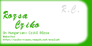 rozsa cziko business card